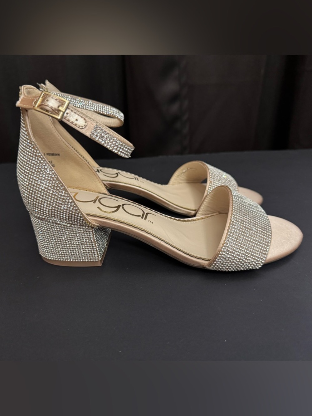 Sugar Blush Rhinestone Ankle-Strap Heels - Picture 4 of 9